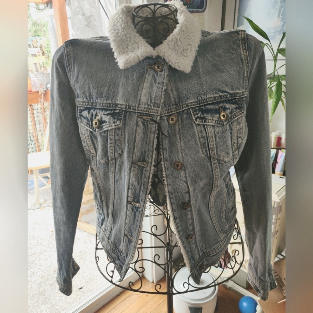 Articles of Society Los Angeles Denim Sherpa Fleece Jacket